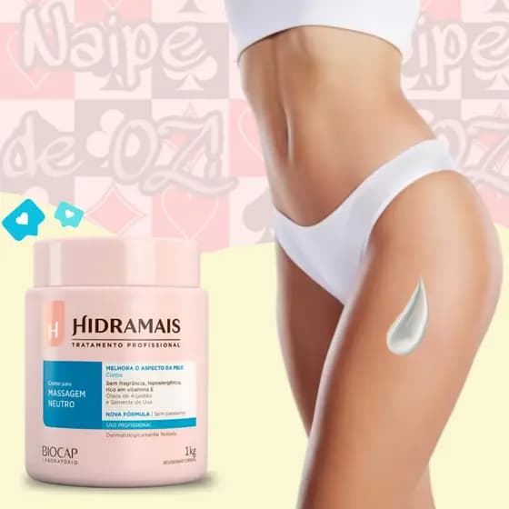 Hidramais Creme Massagem Neutro 1kg - Produto 100% Original