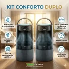 KIT 2 Climatizadores Portáteis Symphany Duet Climatizador de ambiente Ar condicionado portátil Umidificador