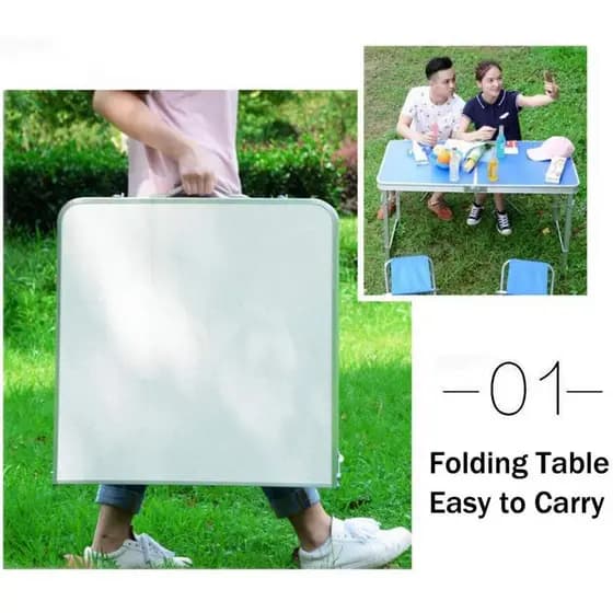 Mesa Alumínio Dobrável Resistente 90 X 60 Mdf Camping Maleta