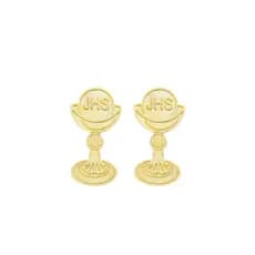 Boton com Silhueta de Cálice e Hóstia Dourado - Folheado