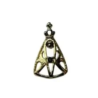 Botton Nossa Senhora Aparecida Folheado com Strass Azul – Fecho Borboleta 1,7cm