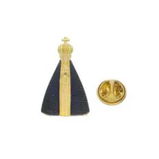 Boton Nossa Senhora Aparecida Folheado G - CX