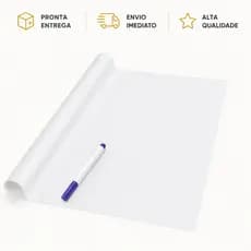 Adesivo Quadro Branco Lousa Escritório Escola 2m x 45cm Reutilizável com Caneta