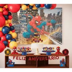 Kit Festa Completo Decoração Homem Aranha Aniversário 39 Itens Original Licenciado Marvel - Piffer