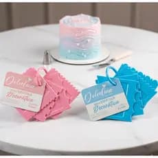 Kits 4 Mini Espátulas 8 Texturas Wave Cake e Decoração de Bolos e Bentô Cake - Azul ou Rosa