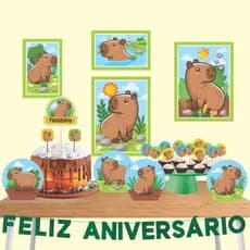 Kit Decoração de Festa Aniversário Capivara Completo 40 Peças 133007 Piffer