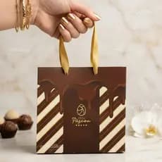 Kit 10 Sacolas de Páscoa Pequena Chocolate 16 x 13,5cm Alças Reforçadas de Tecido