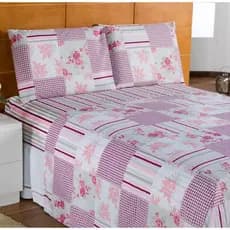 Kit Jogo de Lençol Cama Casal 4 Peças Estampado Premier Para Colchão 20cm