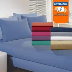 05 Lençol Solteiro Com Elástico + 05 Fronhas
