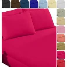 Jogo de Cama Casal Com Elástico 3 Peças - Cor Pink