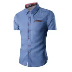 Camisa Social Masculina Manga Curta  Slim Exclusiva Homem