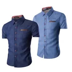 Kit 2 Camisas Manga Curta Bolso Falso Camisa Masculina Premium
