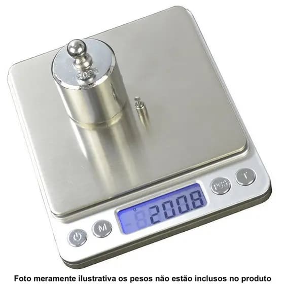 Balança Digital de Precisão Cozinha 0.1 g a 3 Kg Conta Peças c/ 2 Bandejas CBRN05529