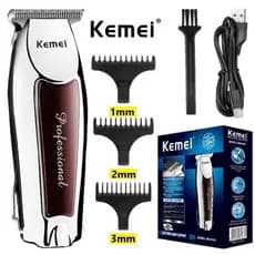 Máquina De Cortar Cabelo Acabamento Kemei KM-9163 Original Sem fio barbeador recarregável - Bivolt