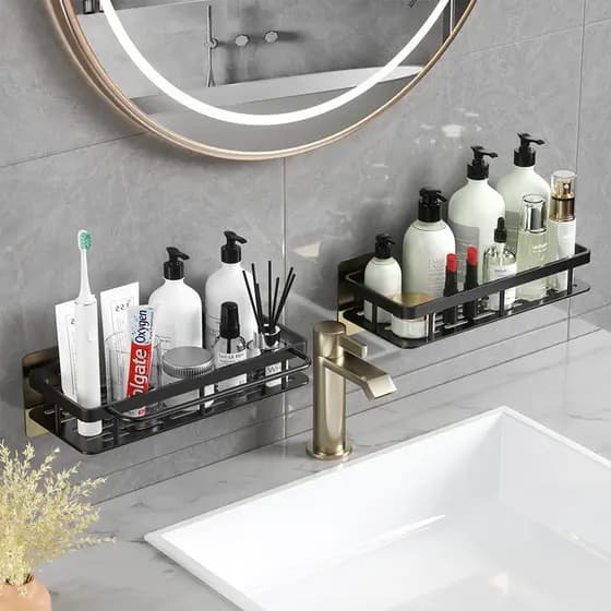 Suporte De Shampoo rack Organizador Prateleiras De Banheiro Luxo Sem Furo Premium
