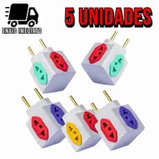 Adaptador de Tomada Cubo Colorido 4 Entradas Bivolt Universal 10A e 20A