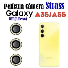 KIT STRASS A55/A35 PELÍCULA CÂMERA STRASS SAMSUNG A55/A35 DIAMANTE BRILHANTE STRASS