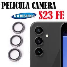 KIT(3pcs)Película De Câmera P/ Galaxy S23 FE Protetor De Lente Com Anel De Metal Vidro Temperado