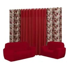Capa Para Sofá 2 E 3 Lugares Macio + Cortina 2mts Decorativa