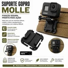 Suporte MOLLE GoPro Mochila Tática Camping Trilha Ciclismo EDC Militar