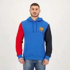 Moletom Canguru Barcelona Azul e Vermelho - Azul