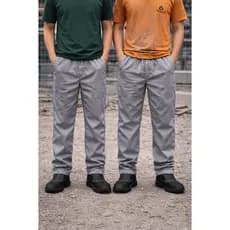 KIT 2 Calças Brim REFORÇADA P/ Trabalho Pesado Uniforme Profissional C/ ELÁSTICO E REFORÇO