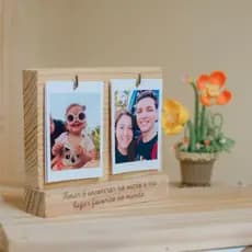 Porta Retrato Personalizado (Frase em Adesivo) com - Incluso 4 ou 8 Fotos Impressas Presente Dia Dos Pais