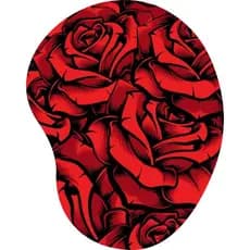 Mouse Pad Ergonômico Gota Arte Rosas Vermelhas Estampado Escuro