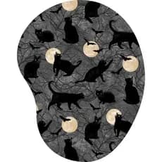 Mouse Pad Ergonômico Gota Arte Gato Preto Morcego Luar