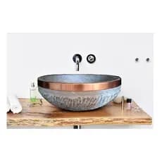 Cuba Lavabo Alto Padrão Luxo Pedra Esculpida