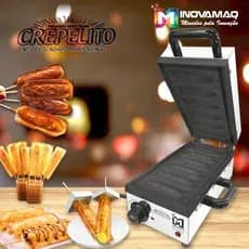 Máquina Crepe Suíço 6 Cavidades Teflon Antiaderente Inovamaq