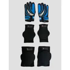Kit Luva Para Goleiro, Joelheira E Cotoveleira Infantil