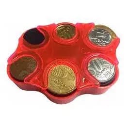 PORTA MOEDA DE BOLSO VERMELHO COM MOLA