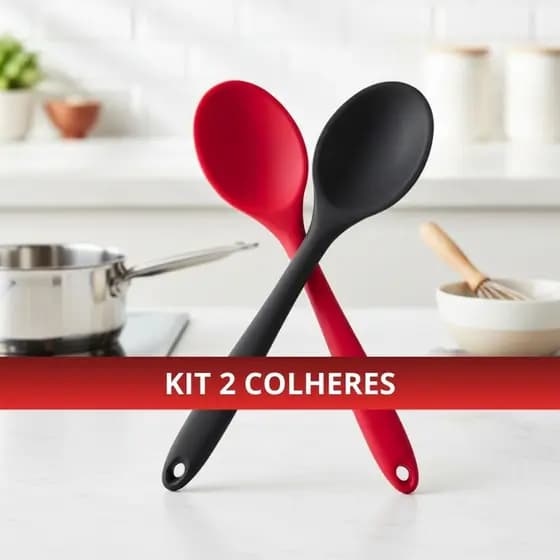 Kit 2 Colheres Arredondadas De Arroz Silicone Maciço Não Riscam Panelas Espátula