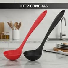 Kit 2 Conchas De Silicone Maciço Não Riscam Panelas Espátula Utensílios