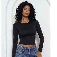 Blusa Feminina de Manga Longa - Meia Estação de Compressão Colada - Blusinha Manga Comprida - Varias Cores