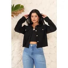 Jaqueta Feminina Veludo Cotelê Cropped Botões Frontais Moda Inverno Luxo blogueira Tendência 2026