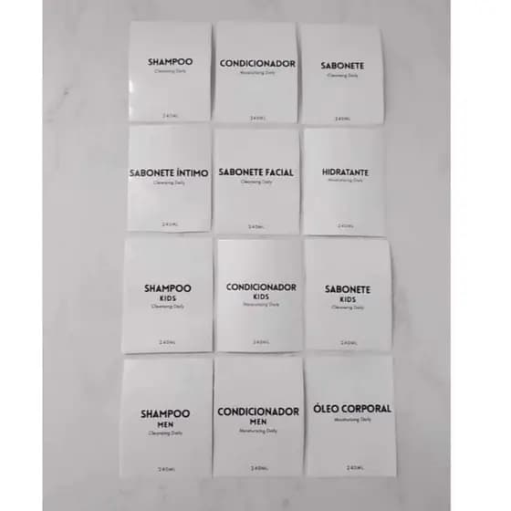 Etiqueta Rótulo Adesivo Para Frascos de Banheiro 240ml