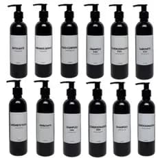 Frasco Preto 240ml Diversos Rótulos Banheiro