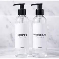Kit Frascos Transparente Shampoo E Condicionador 240ml