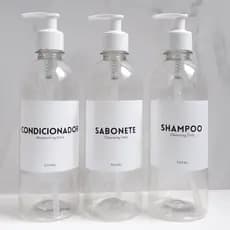 Kit Frascos Transparente Shampoo E Condicionador E Sabonete 500ml