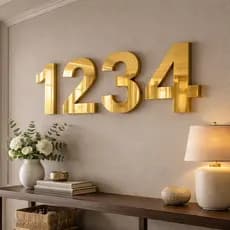 Números Residenciais Decorativos 0 a 9 Parede Dourado Prata Rose Gold Luxo Moderno Decoração Casa