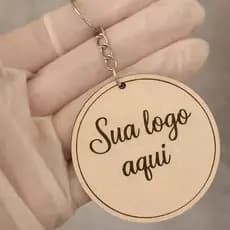 Kit Chaveiros Personalizados Redondos em MDF Branco Nome Logo ou Frase para Lembrancinhas