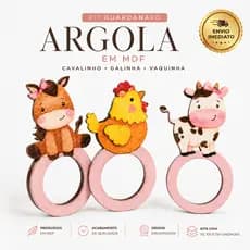 Kit Guardanapo Argola  MDF Mesa Posta Cavalinho Galinha Vaquinha 50 100 130 Unidades Envio Imediato
