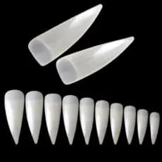 Unhas Tips com 100 Stileto leitosa Profissional