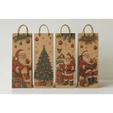 Kit 12 Sacola Garrafa Natal Vinho 12x36x9cm Festa Presente