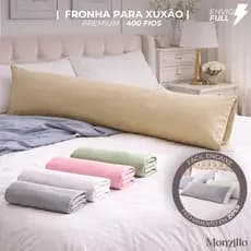 Capa |  Fronha de Travesseiro de Corpo |  Percal 400 Fios |  Xuxão 1,40mx0,40cm com Zíper