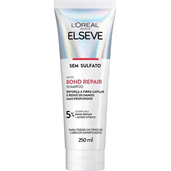 Shampoo Elseve Bond Repair L’Oréal Paris 250ml Reparação e Força Capilar Cabelos Danificados