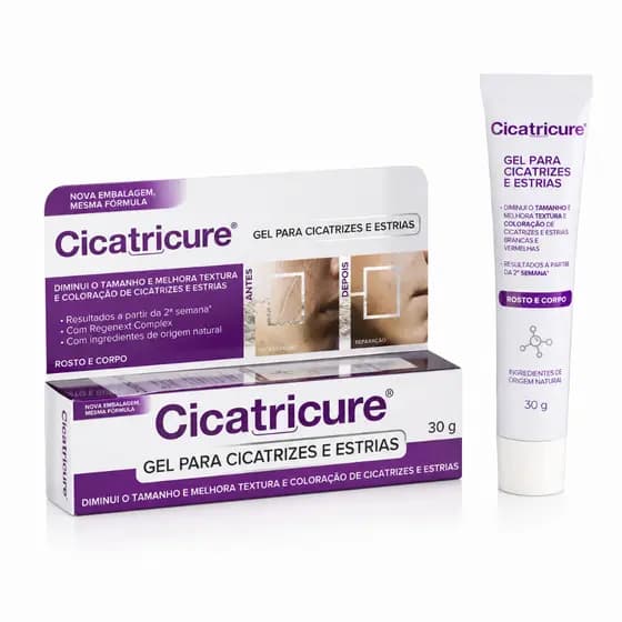 Cicatricure Gel para Cicatrizes e Estrias 30g Original | Auxilia na Redução de Marcas na Pele