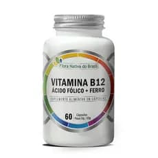 Ferro + Ácido Fólico + Vitamina B12 500mg 60 Caps